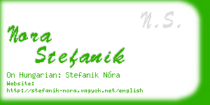 nora stefanik business card